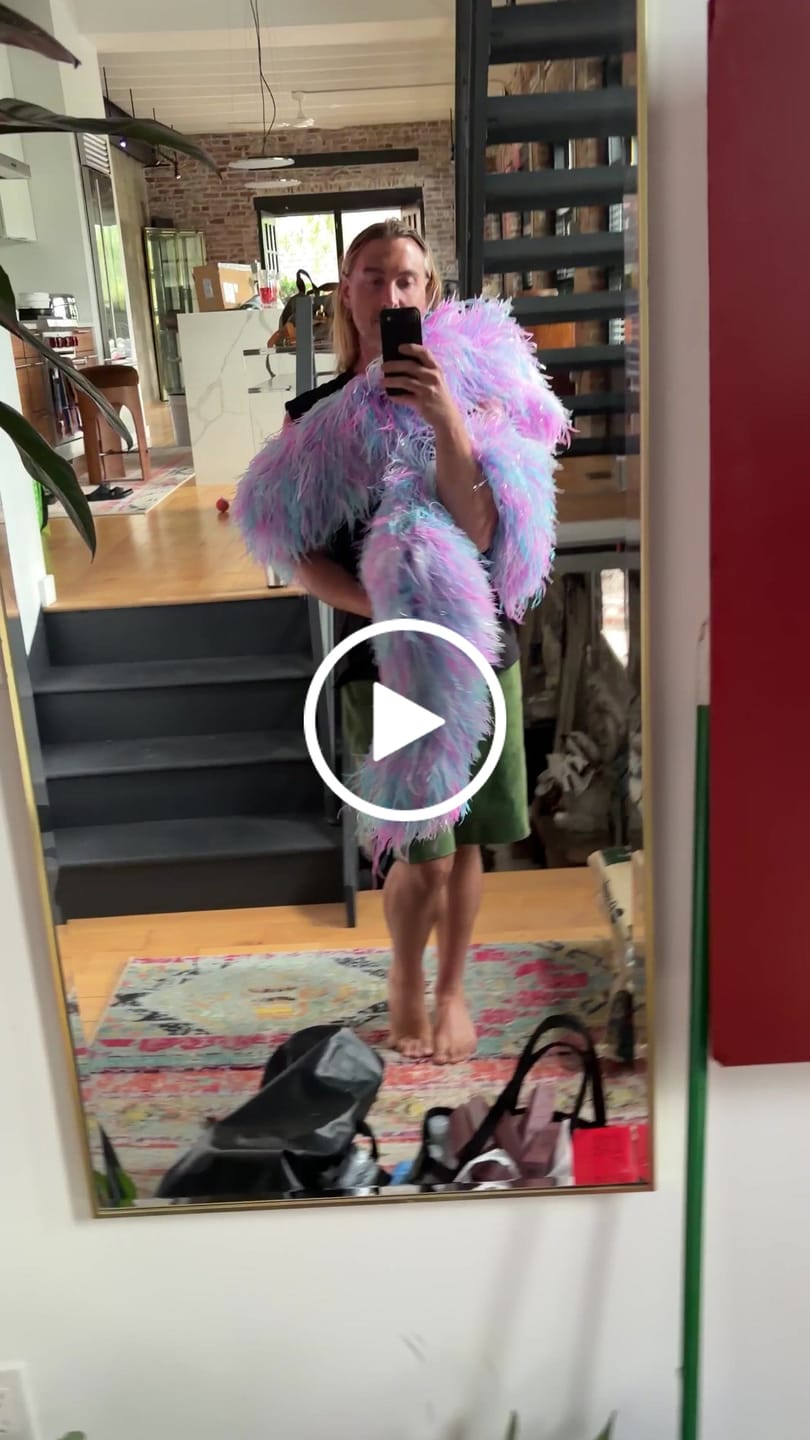 Customer video review of Ostrich Multi Color Boa