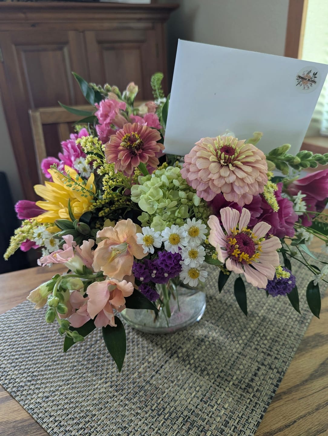 Customer photo review of Herban Bloom Designer's Choice Seasonal Arrangement