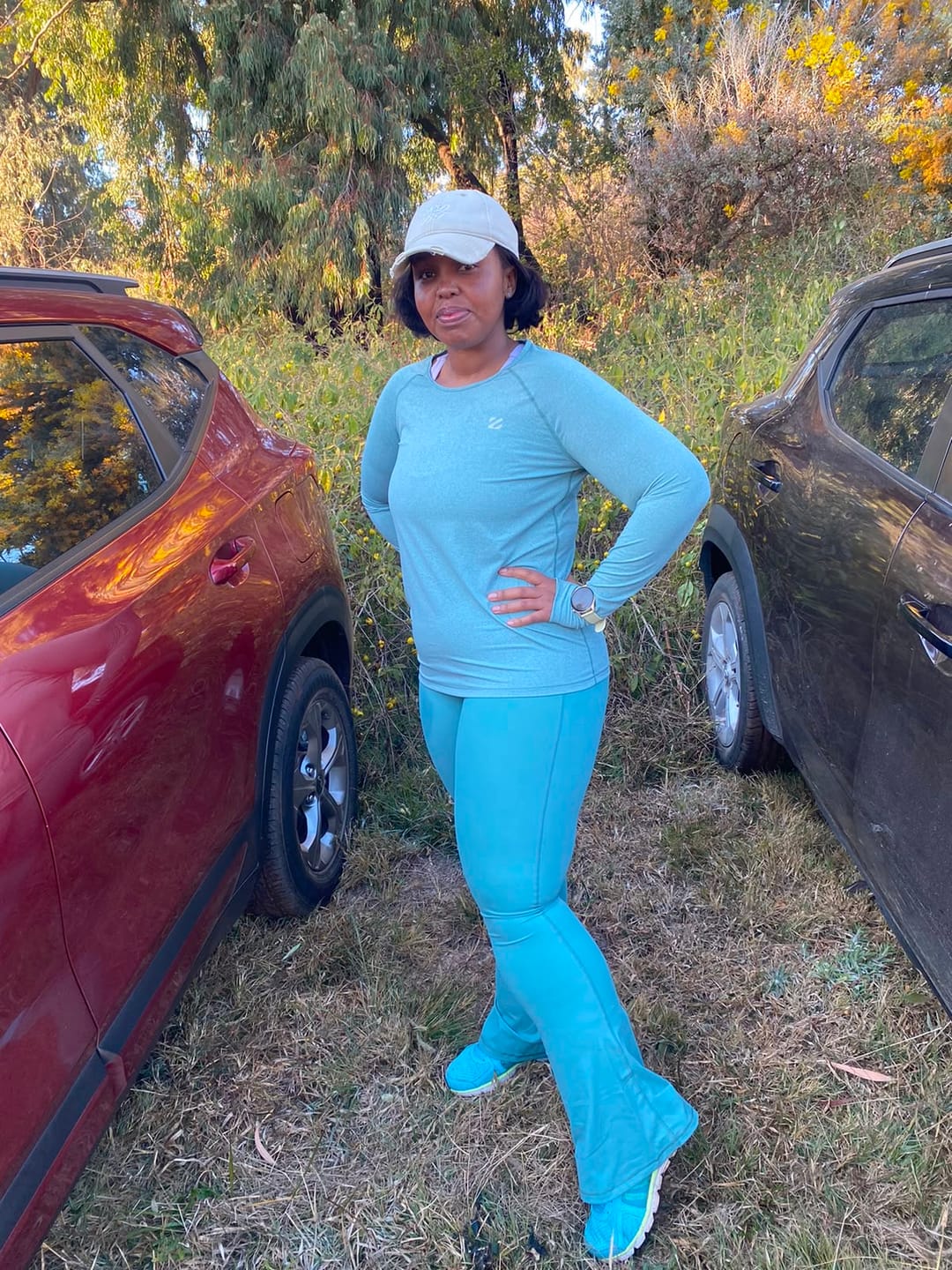 Customer photo review of Women’s Breathable Long Sleeve Gym Set