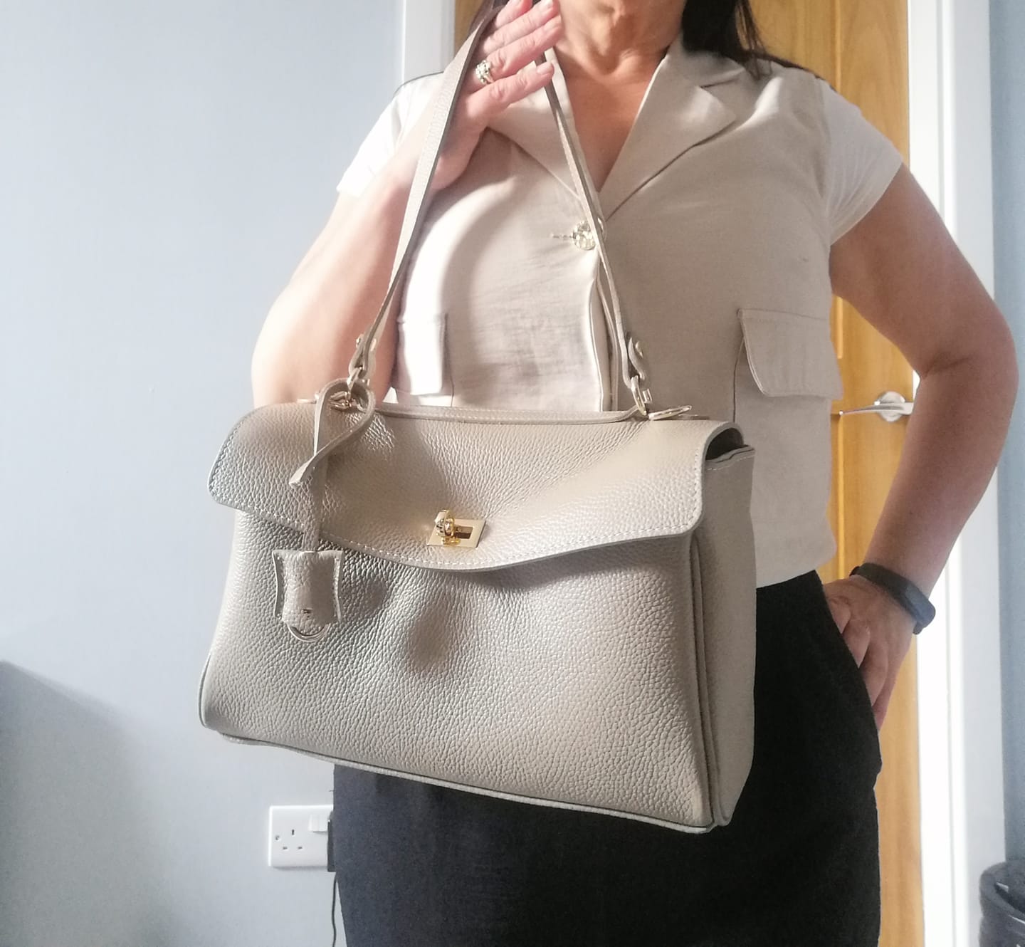 Customer photo review of The Olivia Shoulder Bag