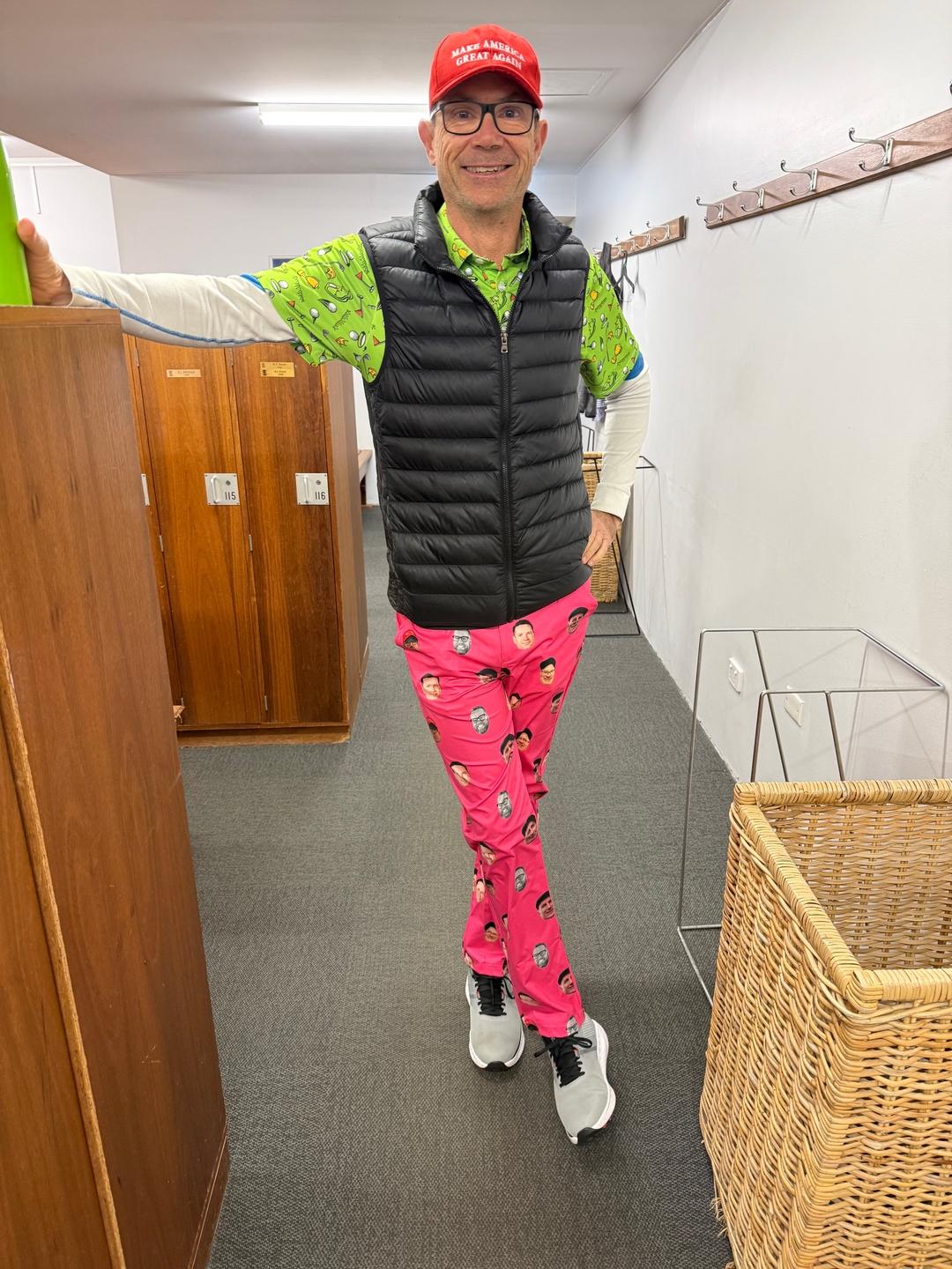 Men's Custom Photo Funny Face Stretch Golf Pants golf outfit inspiration from Golf Gentry