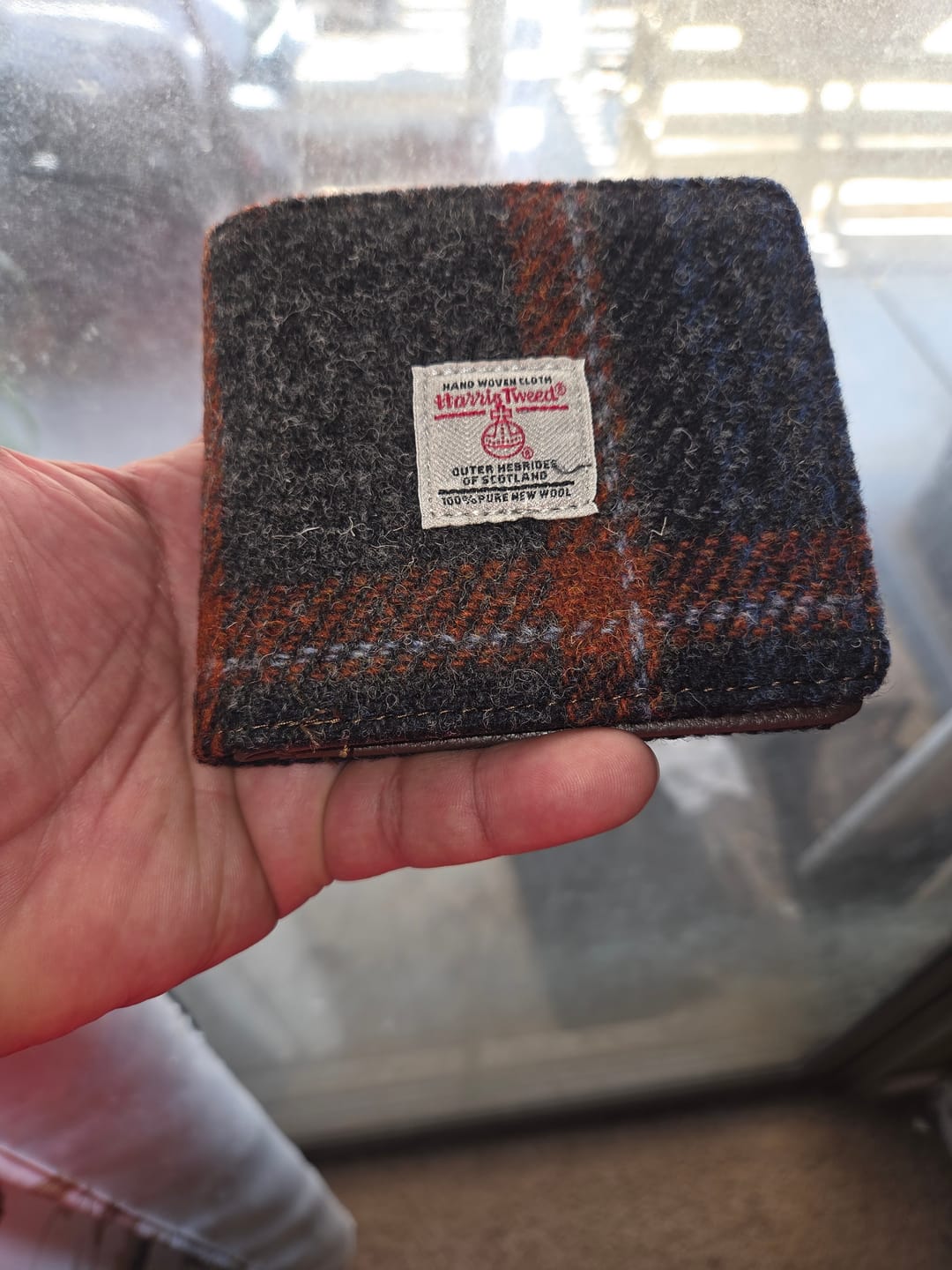 Customer photo review of Men's Harris Tweed Bifold Wallet