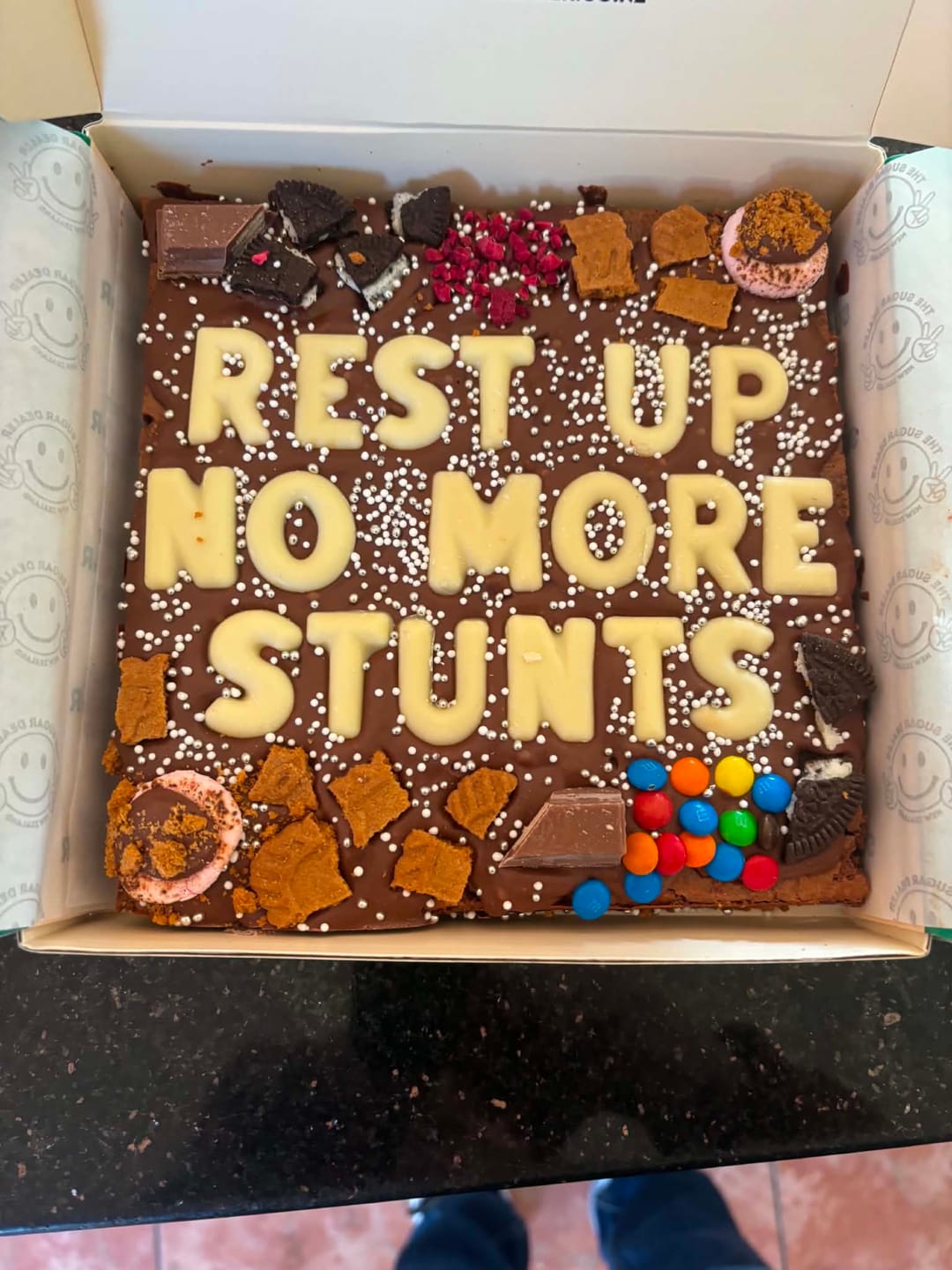 Customer photo review of Custom message loaded brownie