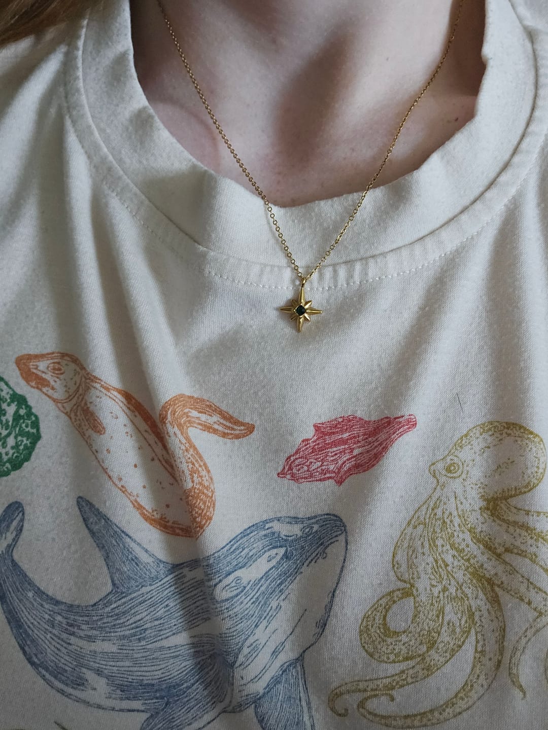 Customer photo review of Guiding Star Emerald Crystal Necklace