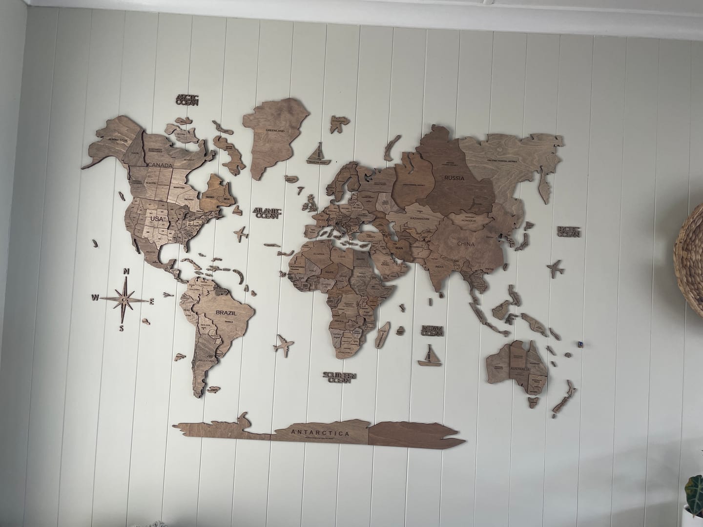 Customer photo review of 3D Wooden World Map Terra