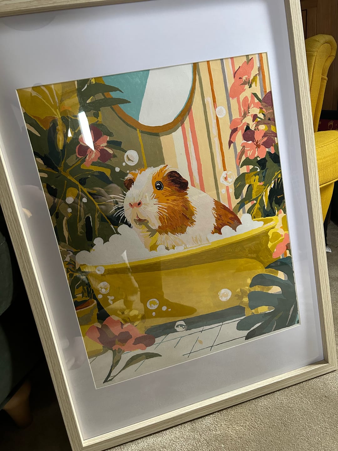 Customer photo review of Pet in Bubble Bath | Paint by Number