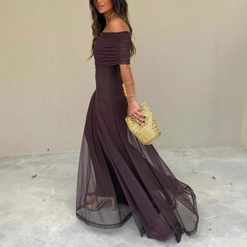 Customer photo review of Clarice Mesh Maxi Dress