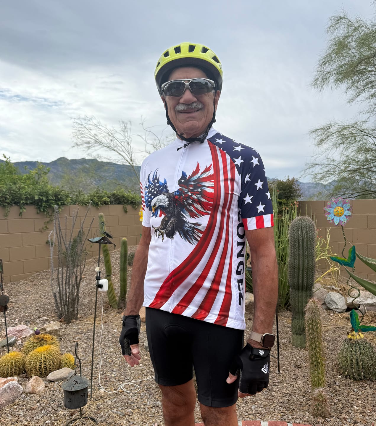 Customer photo review of Men’s Personalized American Pride Eagle 250 Years of Freedom Cycling Jersey