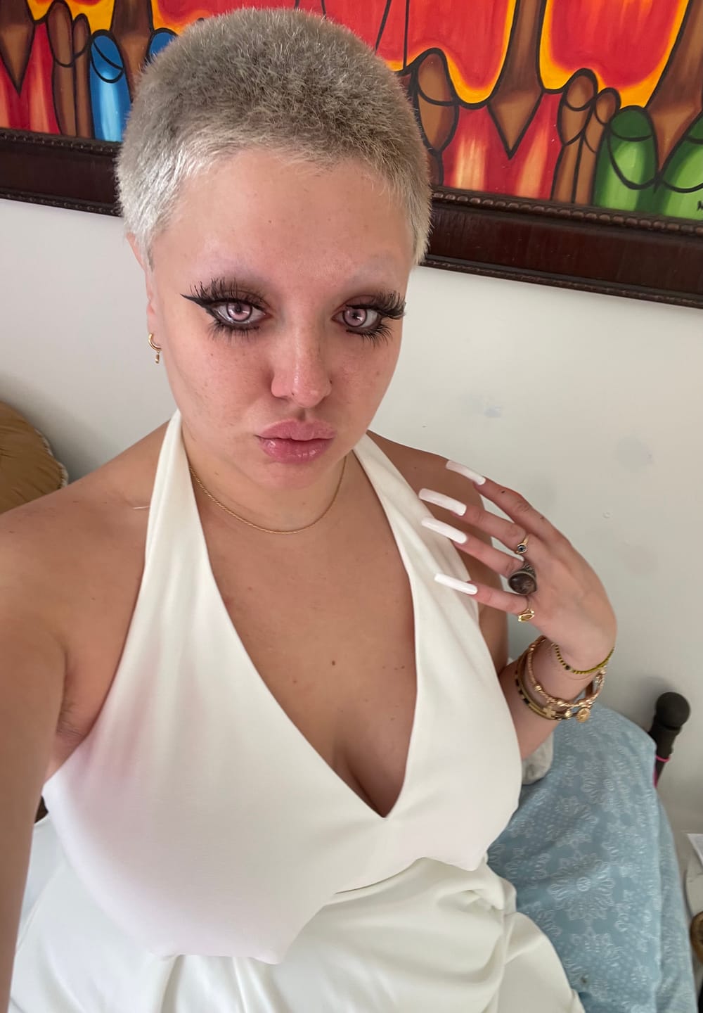 Customer photo review of Cosplay KOI Pink Coloured Contact Lenses