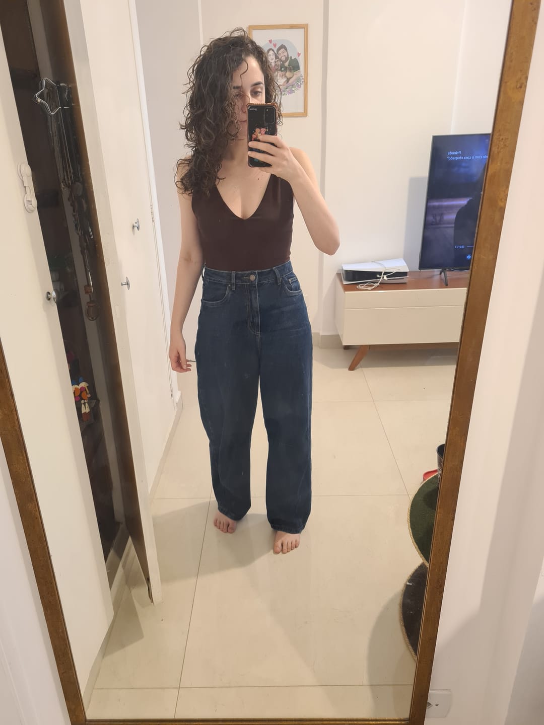Customer photo review of Calça Jeans Balloon Baobá Azul Escuro