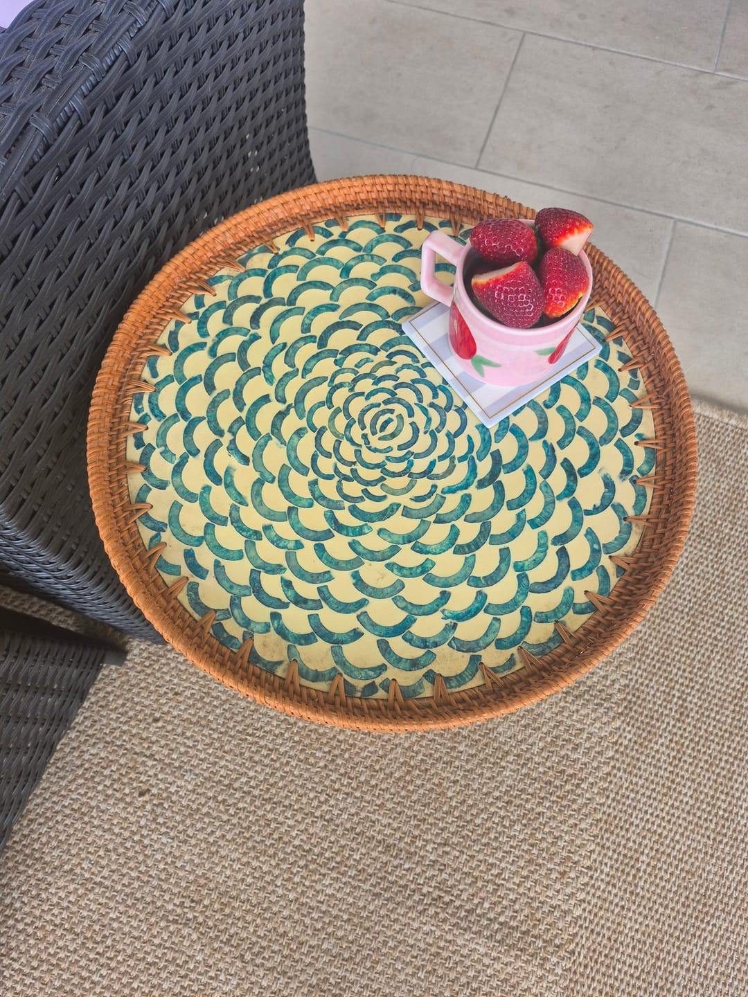 Customer photo review of Sirena Large Rattan Tray