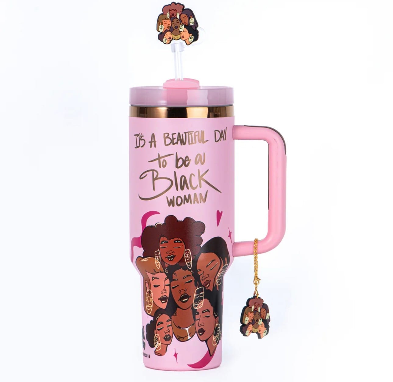 Customer photo review of Limited Edition "Crème Brûlée" Pink FlowSip™ Insulated Tumbler – Pinklomein x Cecilia's House