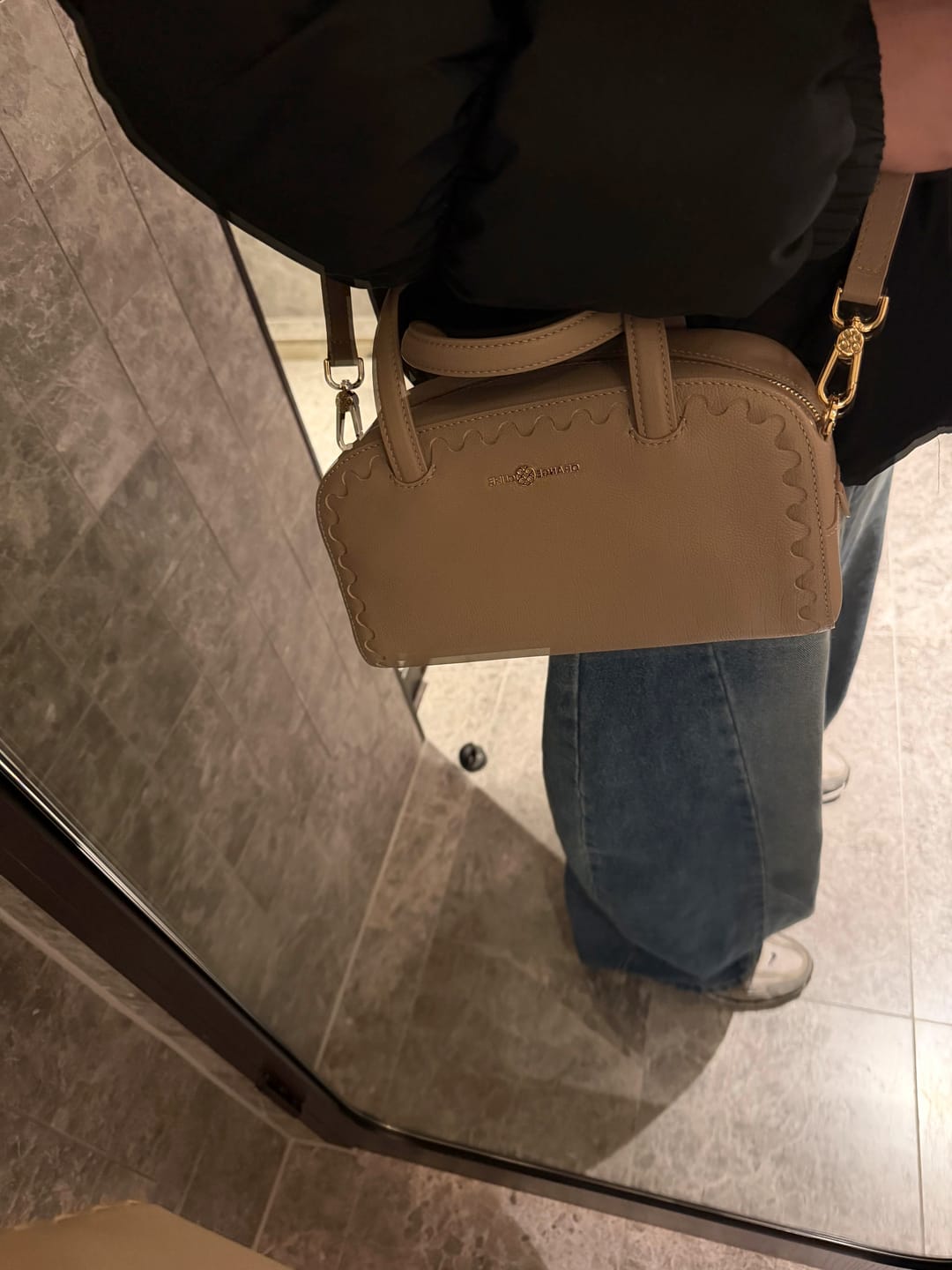 Customer photo review of Mosaic Boston Hand Bag - Warm Grey