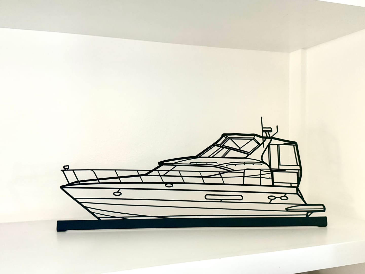Customer photo review of Your Custom Boat Standing Silhouette Metal Art