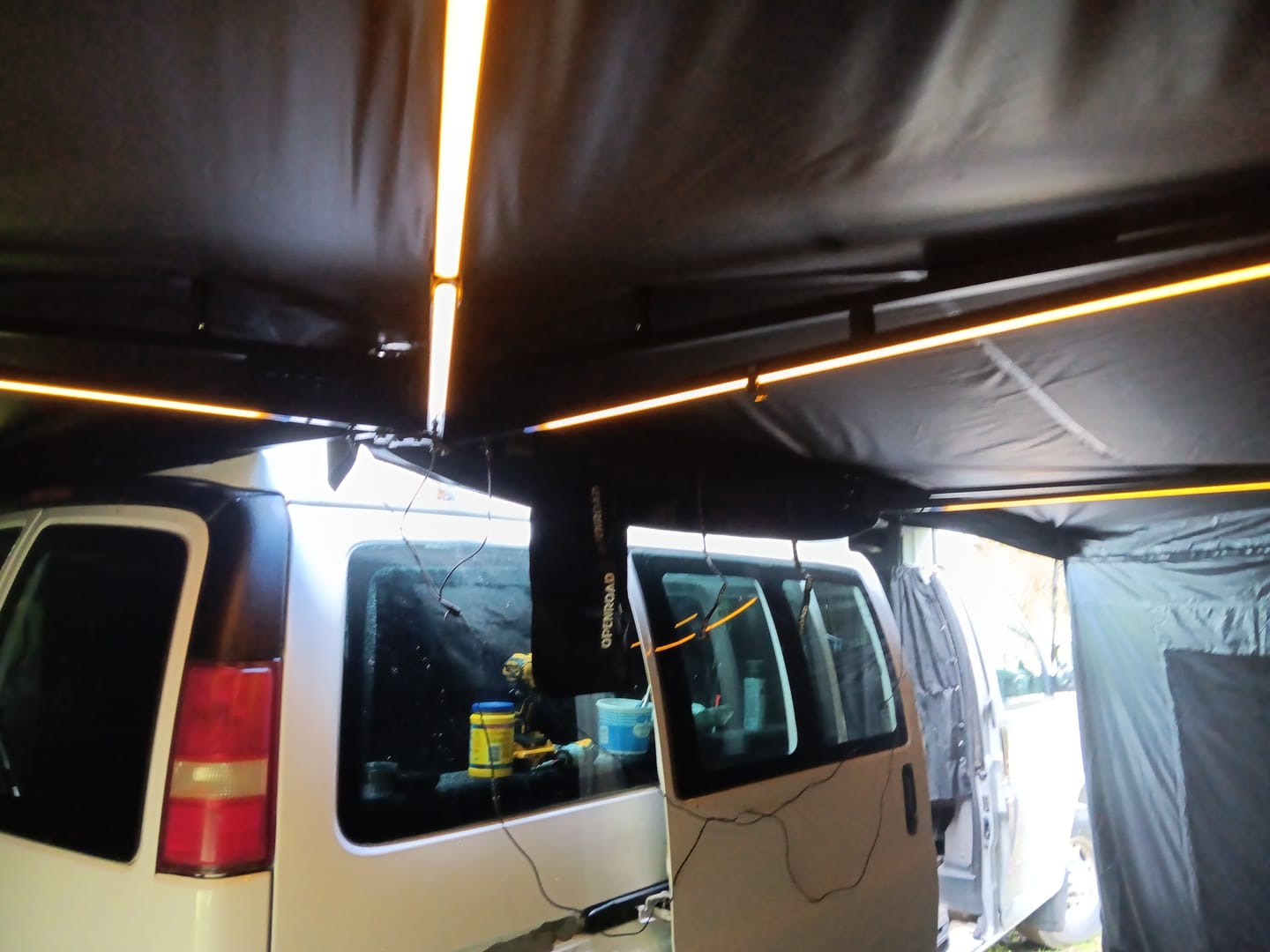 Customer photo review of OPENROAD Quick-Open Overland Shower/Privacy Awning V2