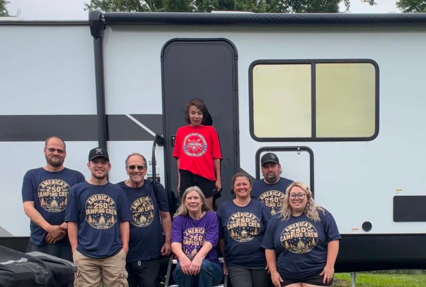 Customer photo review of America's 250th Camping Crew T-Shirt