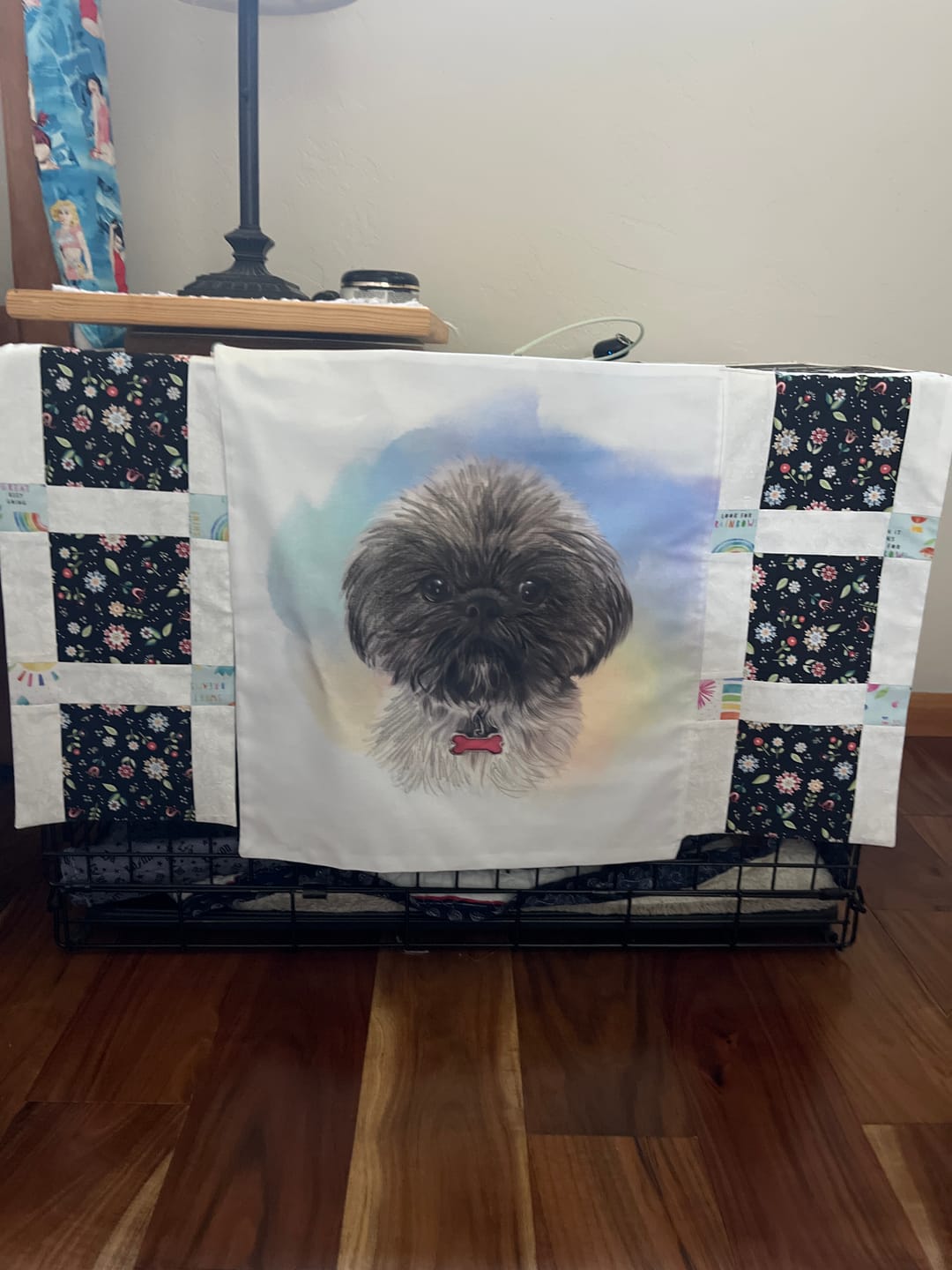 Customer photo review of Shih Tzu Portrait Fabric Panel - Multi