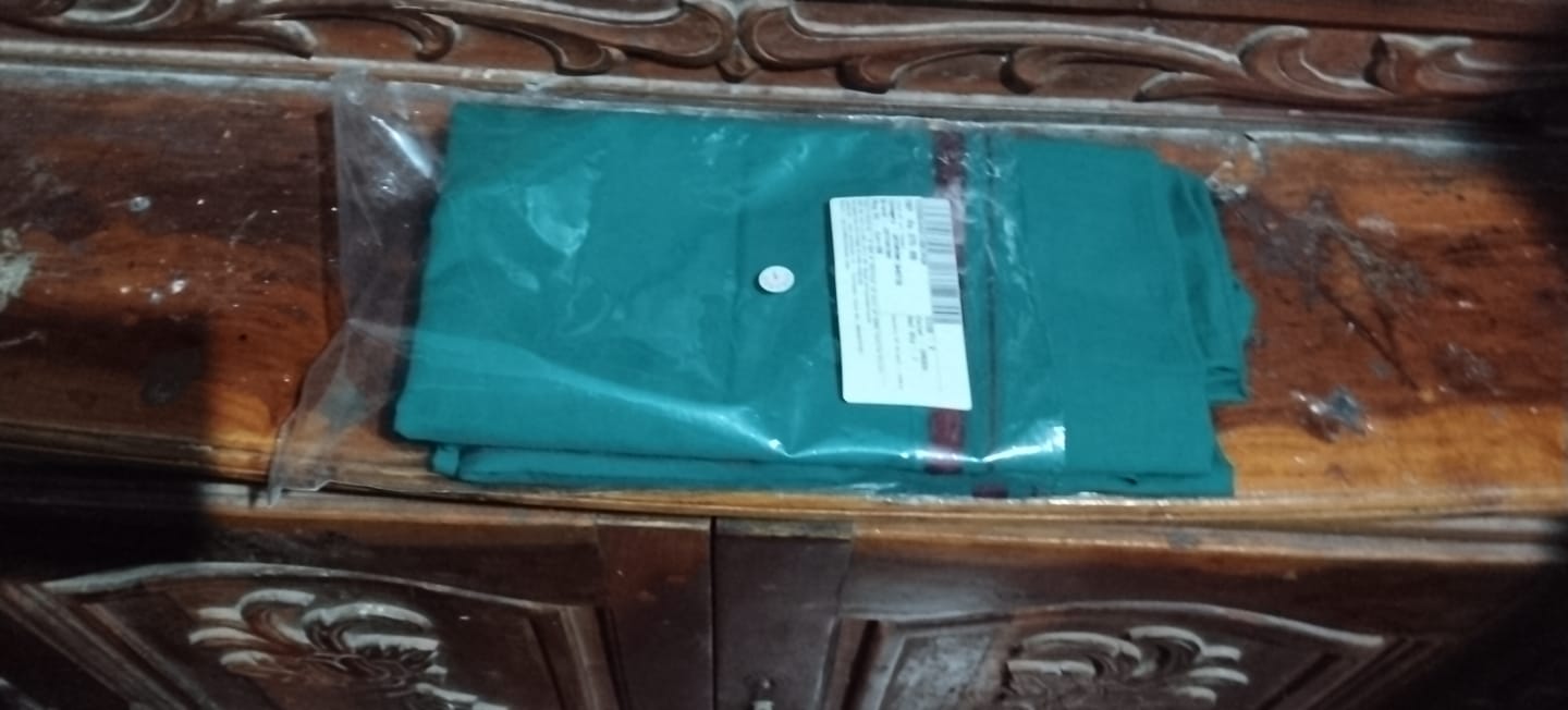 Customer photo review of Rudhran BB -  Green Single Layered Dhoti With Assorted Border Colors For Men | Uathayam