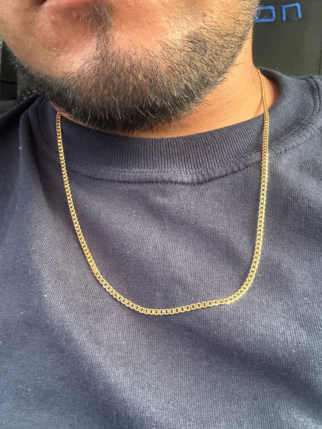 Customer photo review of Cadena Eslabón Plano en Oro laminado 18k Para Caballero