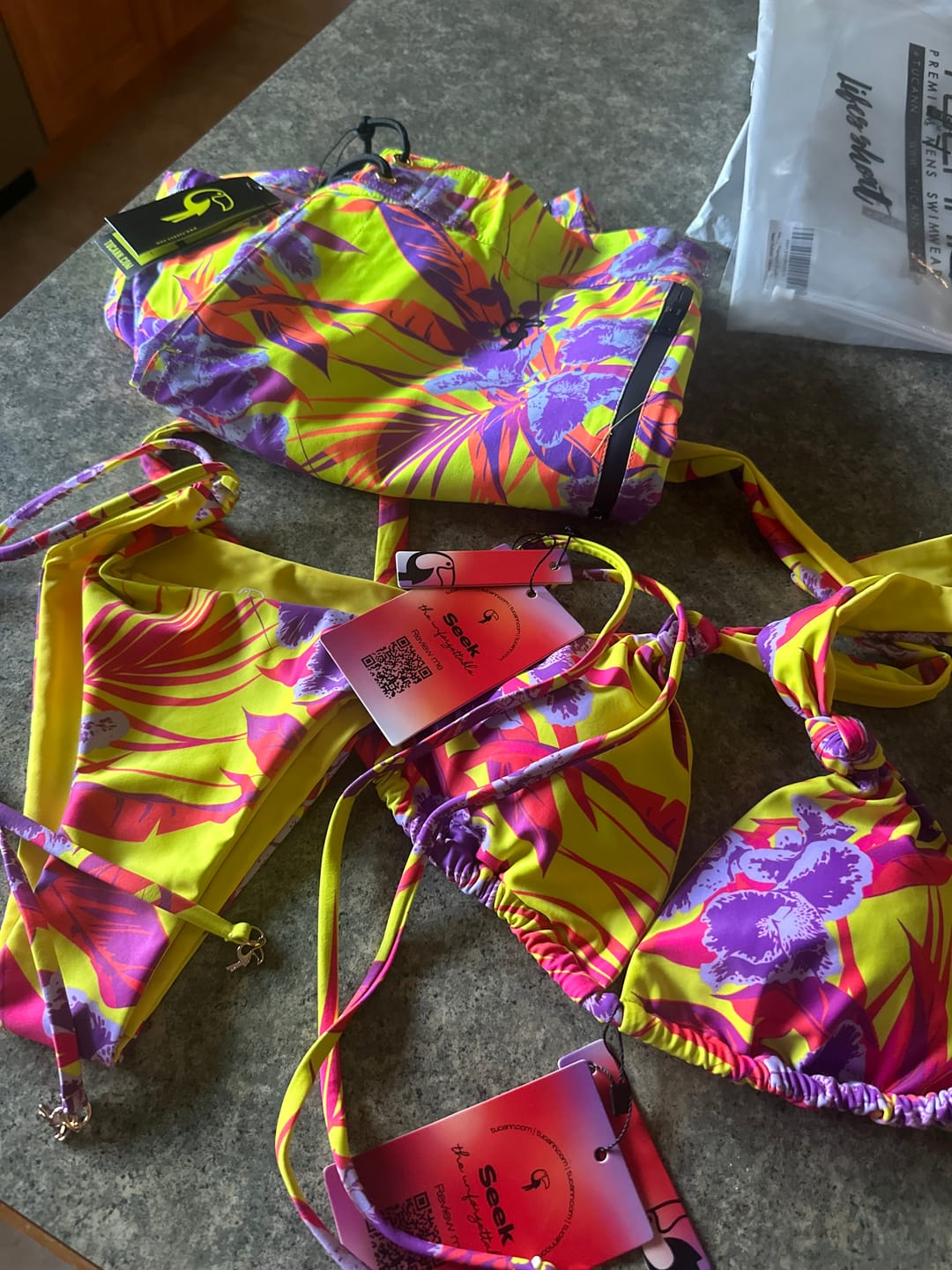 Customer photo review of Neon Orchid Electric Bikini Top