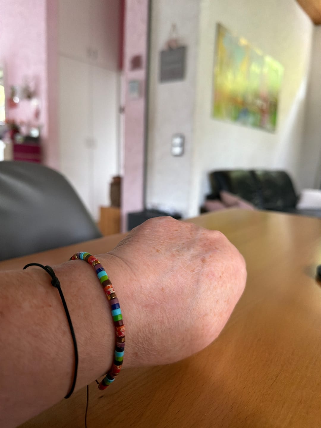 Customer photo review of 7 Chakren Energiearmband aus Jaspis