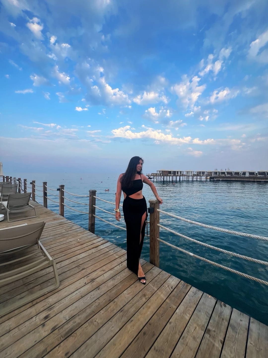 Customer photo review of Beatrice Ruched Cut-out Waist Maxi Dress