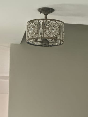 Customer photo review of Luxe Moroccan Antique Crystal Drum Semi Flush Mount