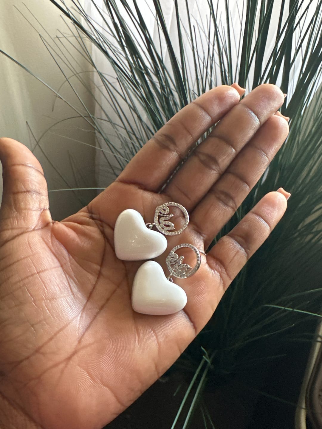 Customer photo review of Black Era Adore Silver Earrings