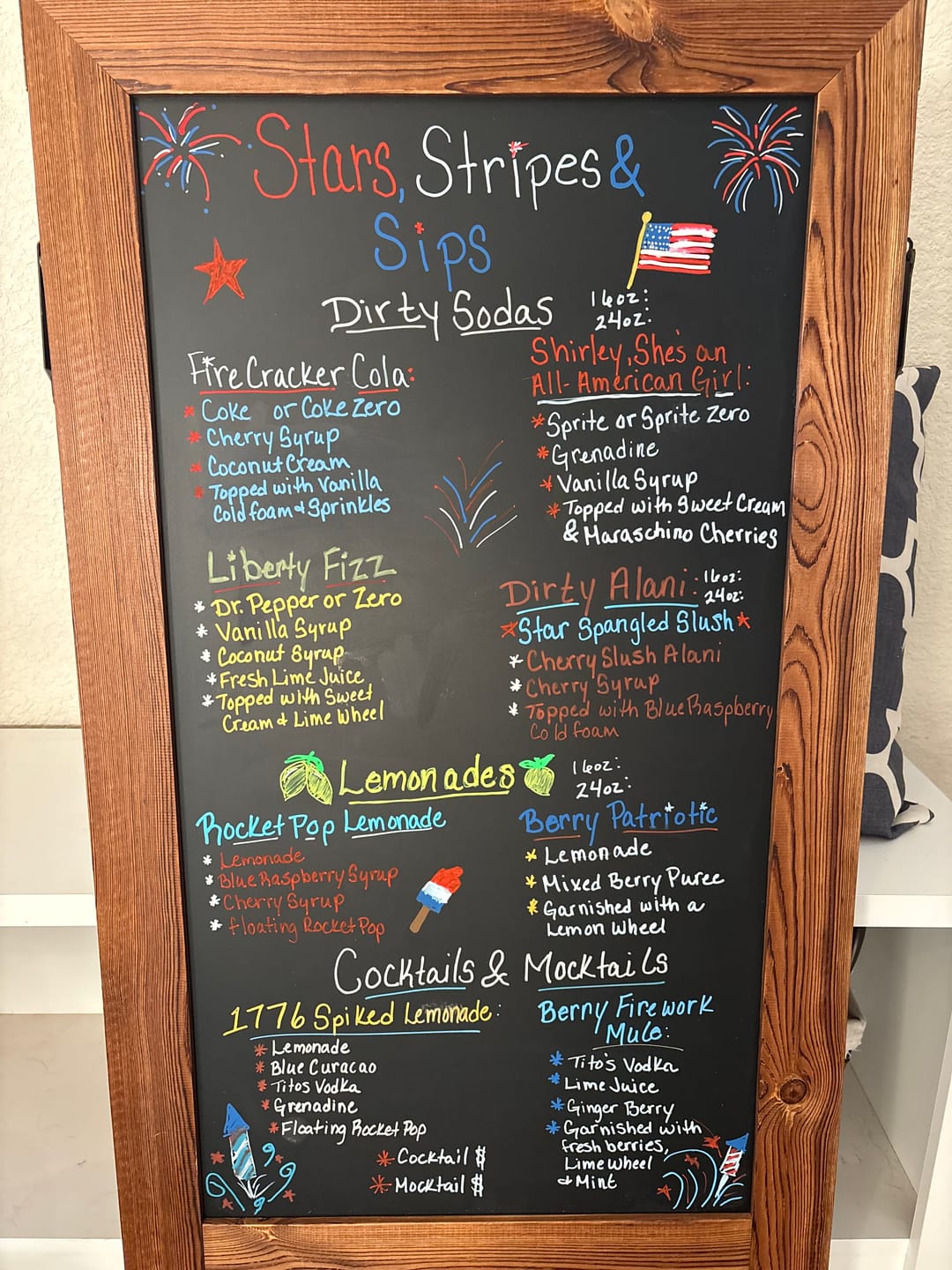 Customer photo review of Rustic Chalkboard A-Frame Easel- Double Sided Magnetic Surface