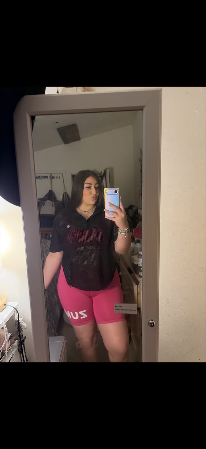Customer photo review of Color Spree High Waisted Biker Shorts - Pink