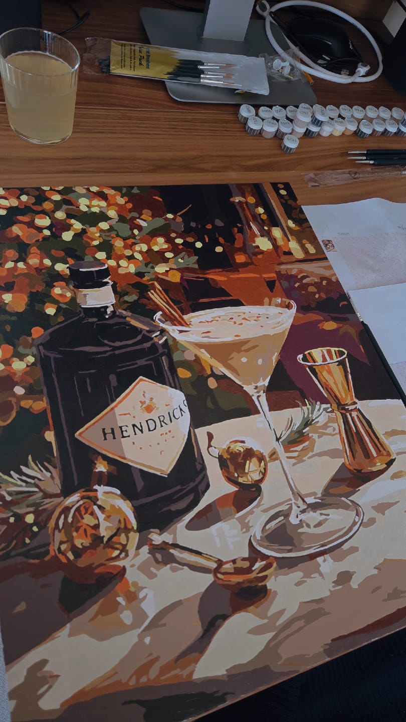 Customer photo review of Sip of luxury | Paint by Number