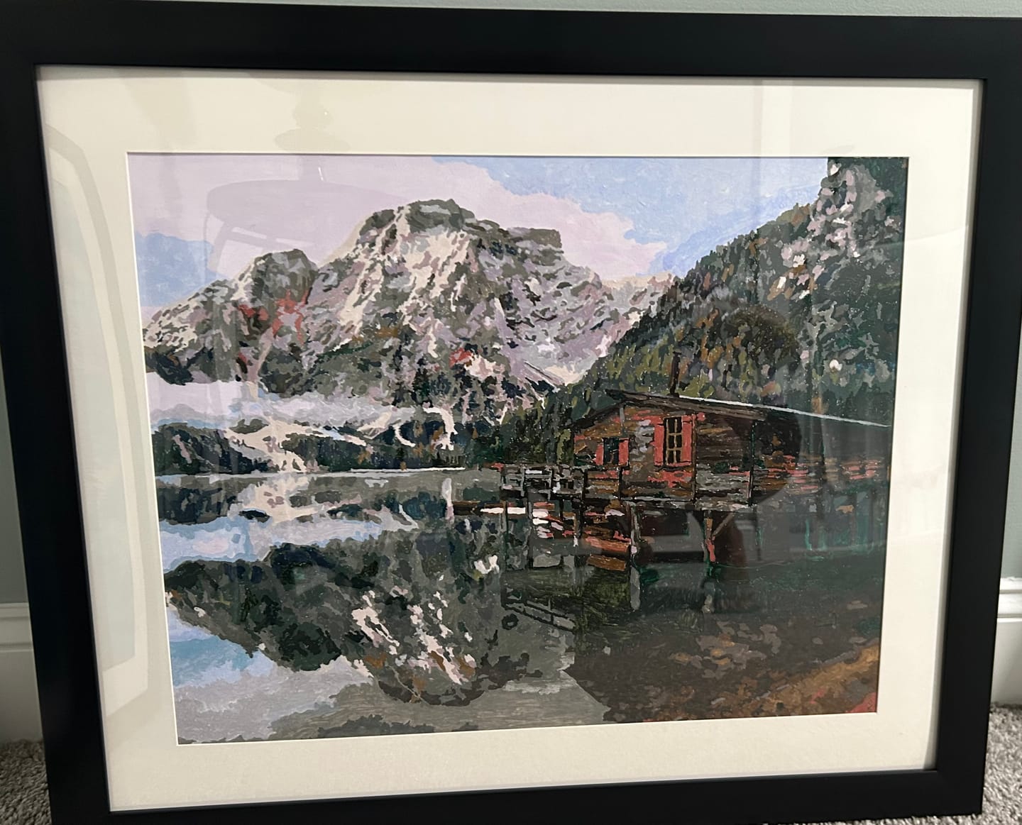 Customer photo review of Lake Braies in the Dolomites - Italy (South Tyrol) | Paint by Numbers