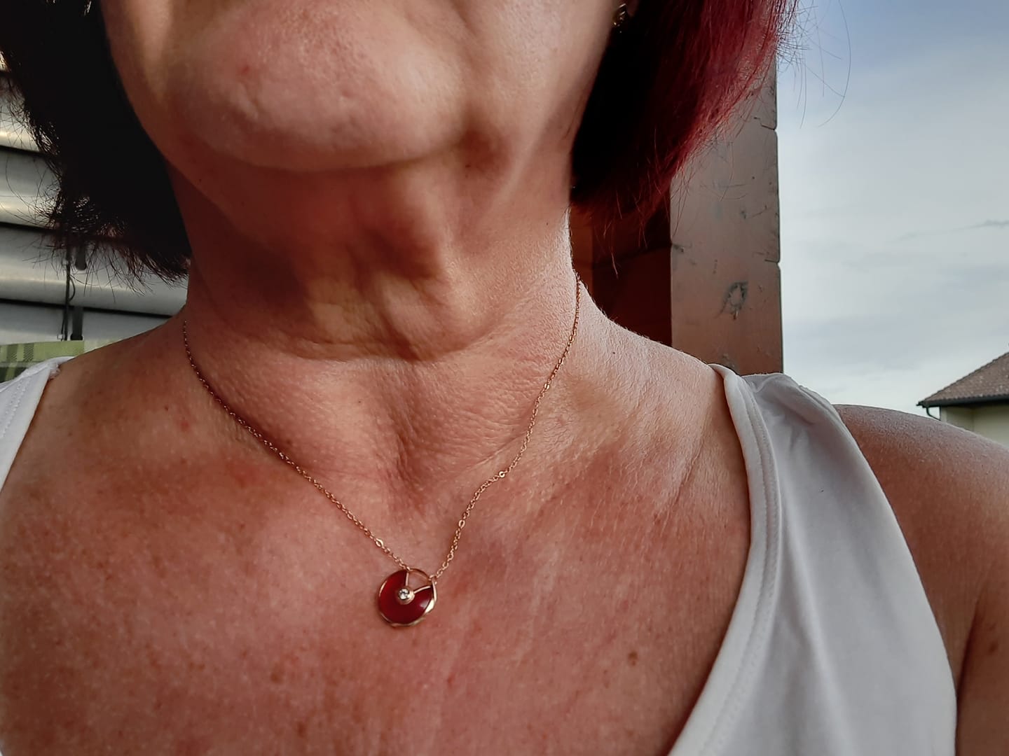 Customer photo review of Karneol Halskette - Kreismedallion