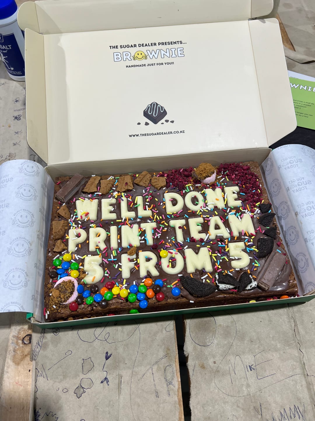 Customer photo review of Mega custom message loaded brownie