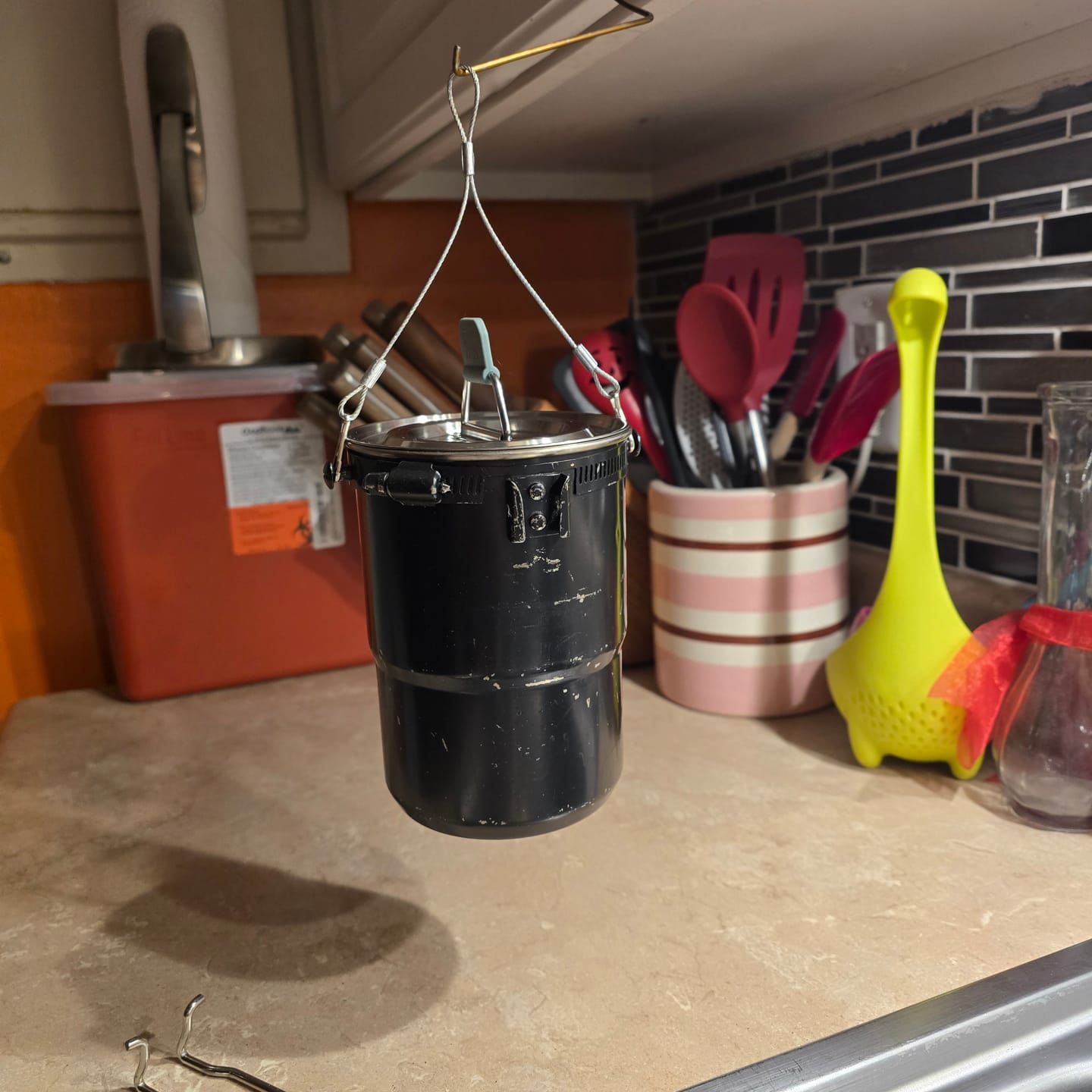 Customer photo review of Folding Bail Handles for Nesting Cups | Fits Most Cup & Pot Sizes