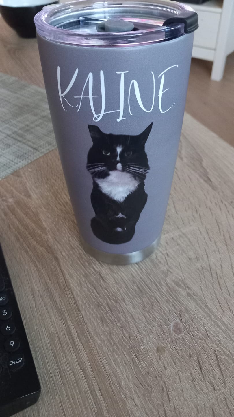 Customer photo review of Portrait d'animal de compagnie - Mug isotherme personnalisé