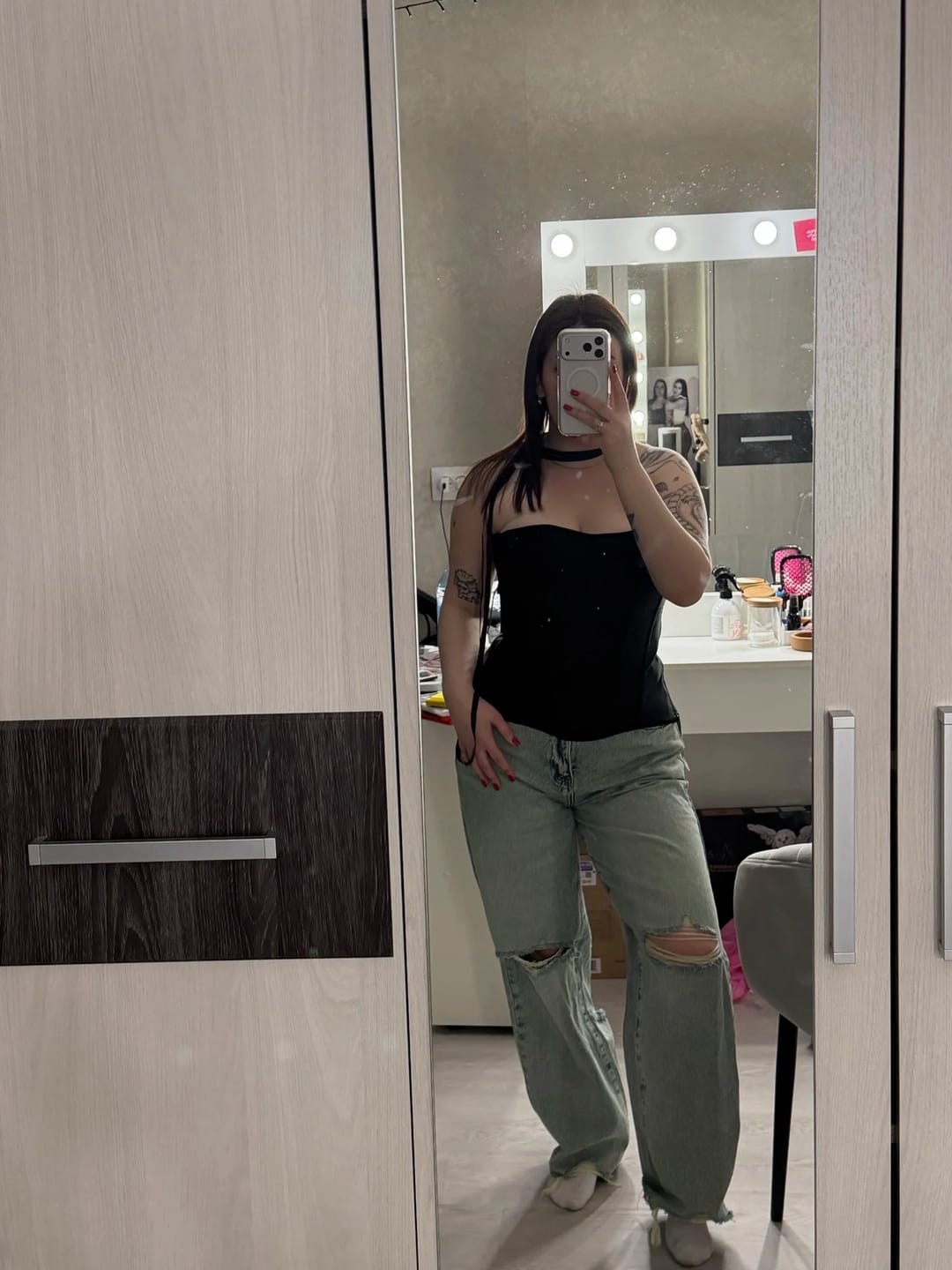 Customer photo review of Kelly Satin Corset Top