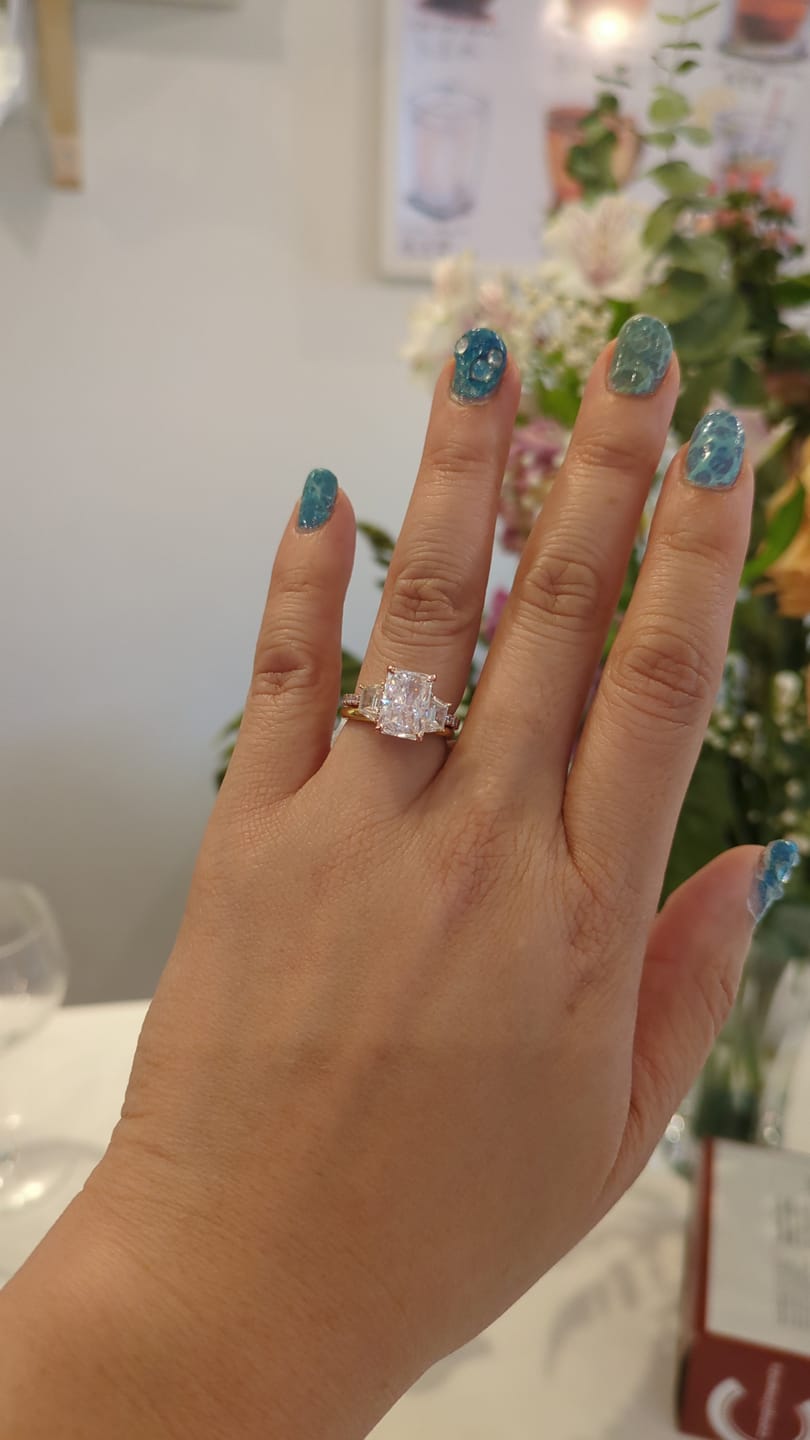 Customer photo review of S925 2.0Ct~7.0Ct Elegant Radiant Cut Engagement Ring In Sterling Silver Everyday Wearable Ring For Women