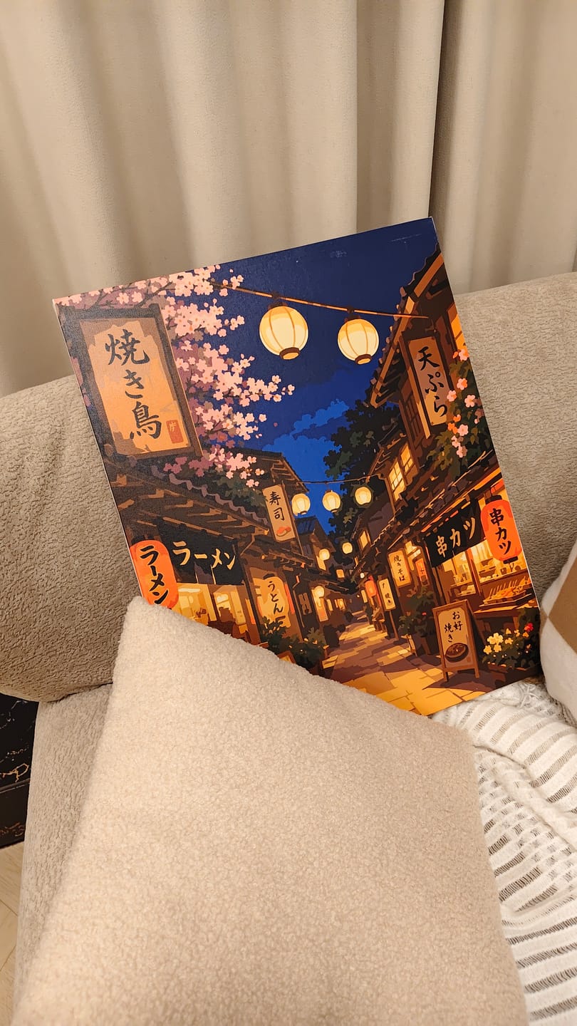 Customer photo review of Sakura Lanterns | Paint by Number
