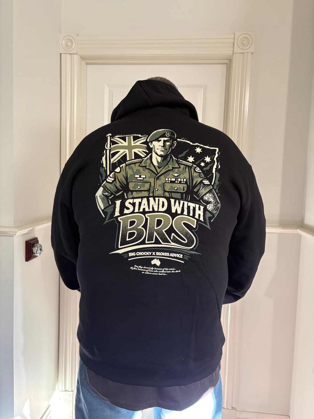Customer photo review of Big Chocky | Stand With BRS Hoodie