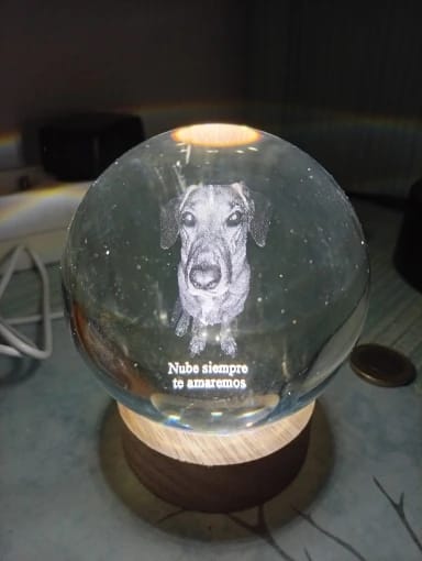 Customer photo review of Esfera de Cristal Personalizada