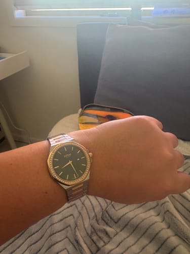 Customer photo review of Loyal Maritima Women's 36mm Stainless Steel & Yellow IP Quartz Watch