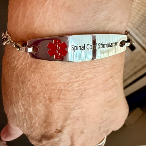 Customer photo review of Women's Double Chain Heart Medical ID Bracelet