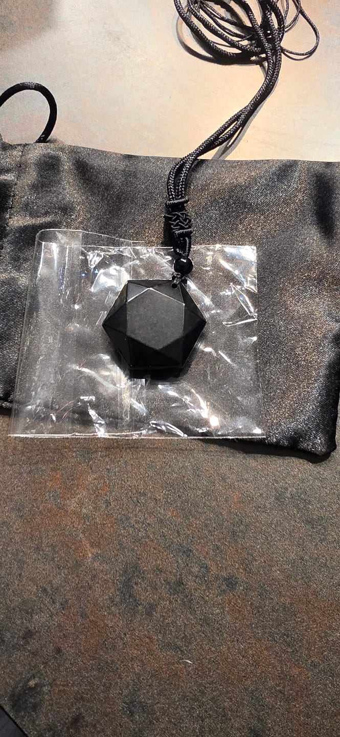 Customer photo review of Obsidian Self Protection Necklace