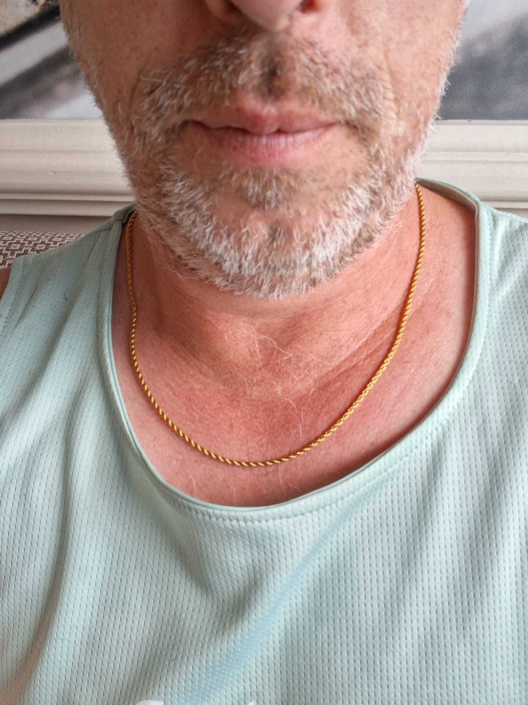 Customer photo review of Men's Rope Necklace & Bracelet Set in Gold