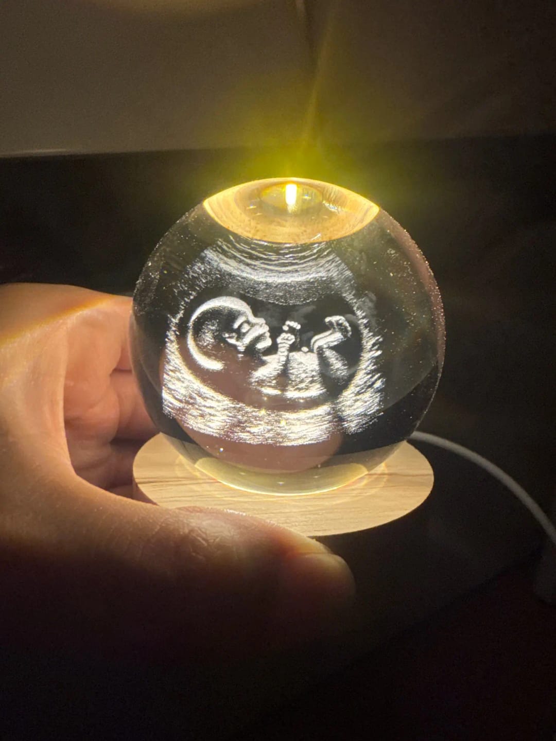 Customer photo review of Esfera de Cristal Personalizada
