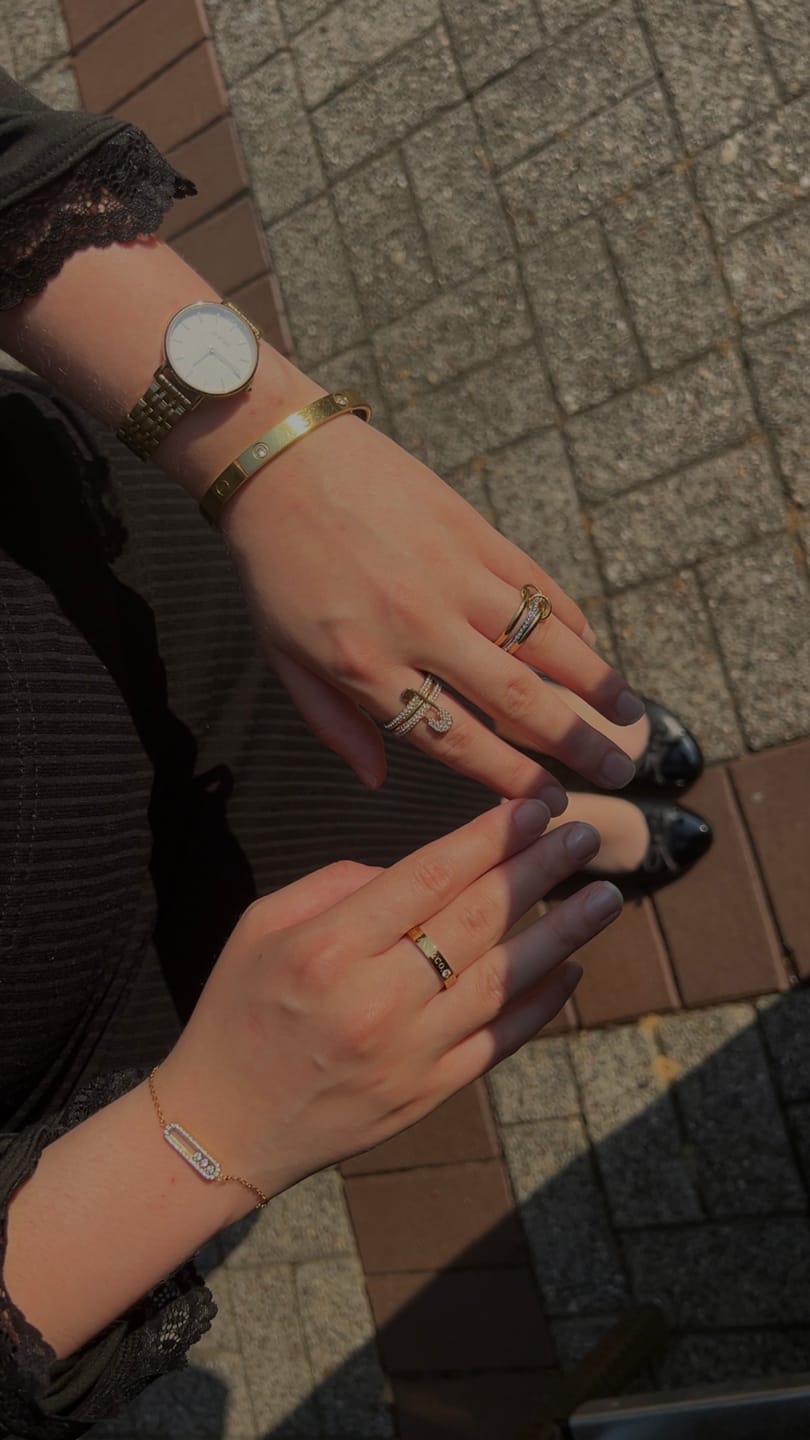 Customer photo review of Pave Flow Safety Ring 14K Vergoldung