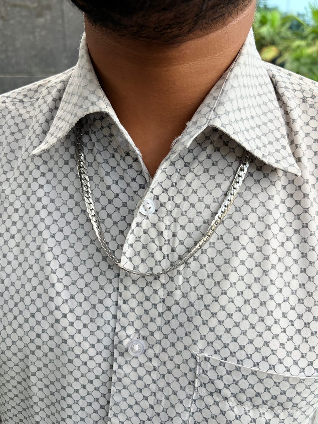 Customer photo review of Rhodium Plating Anti Tarnish Waterproof Cuban Chain
