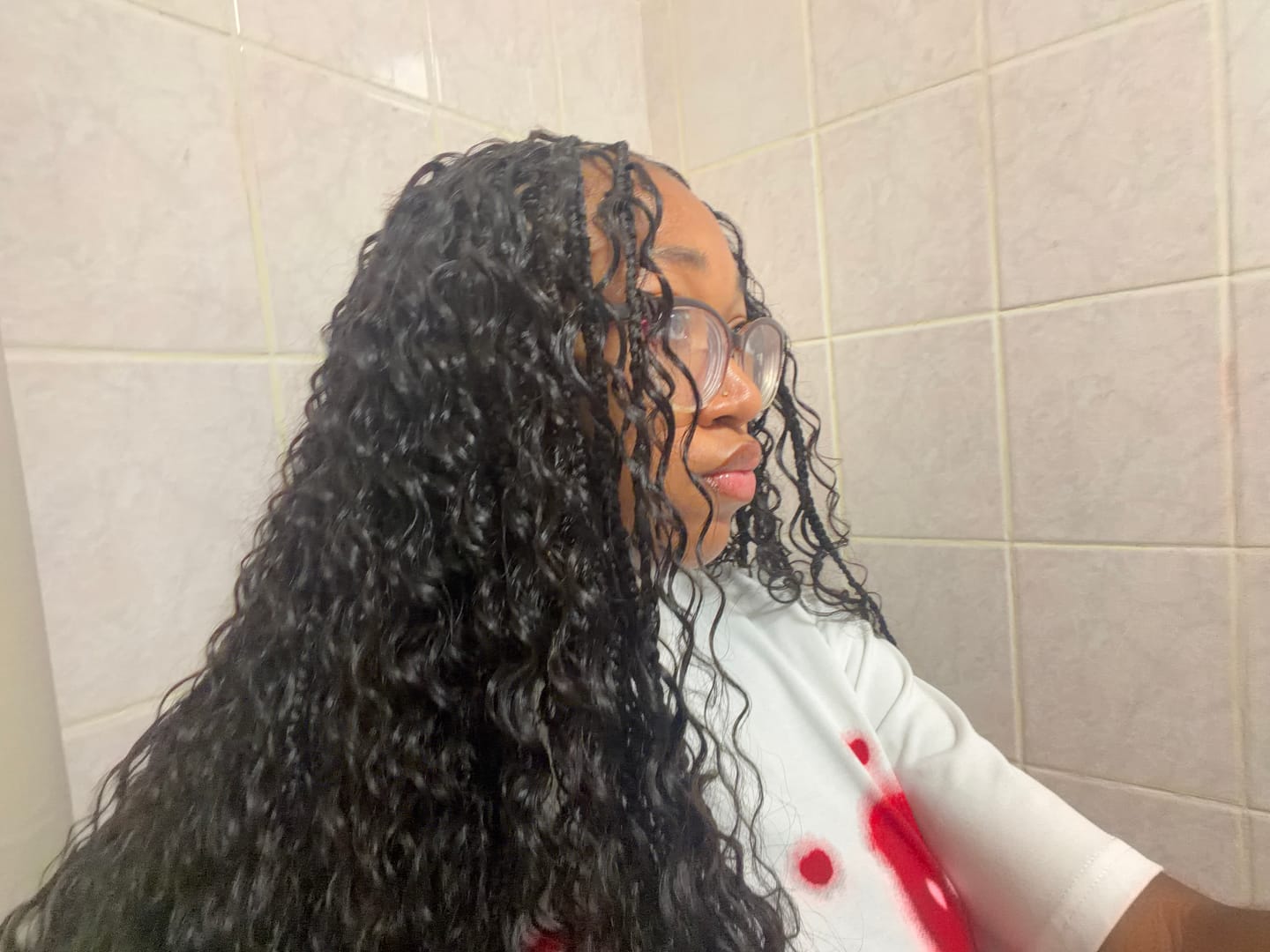 Customer photo review of Deep Wave Bulk Hair Extensions for Braiding