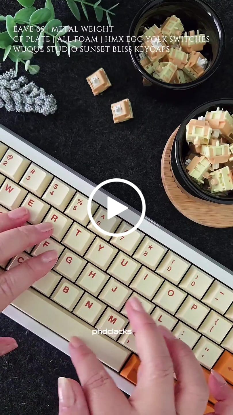 Customer video review of HMX EGG YOLK LINEAR SWITCH FACTORY LUBED (10PCS)